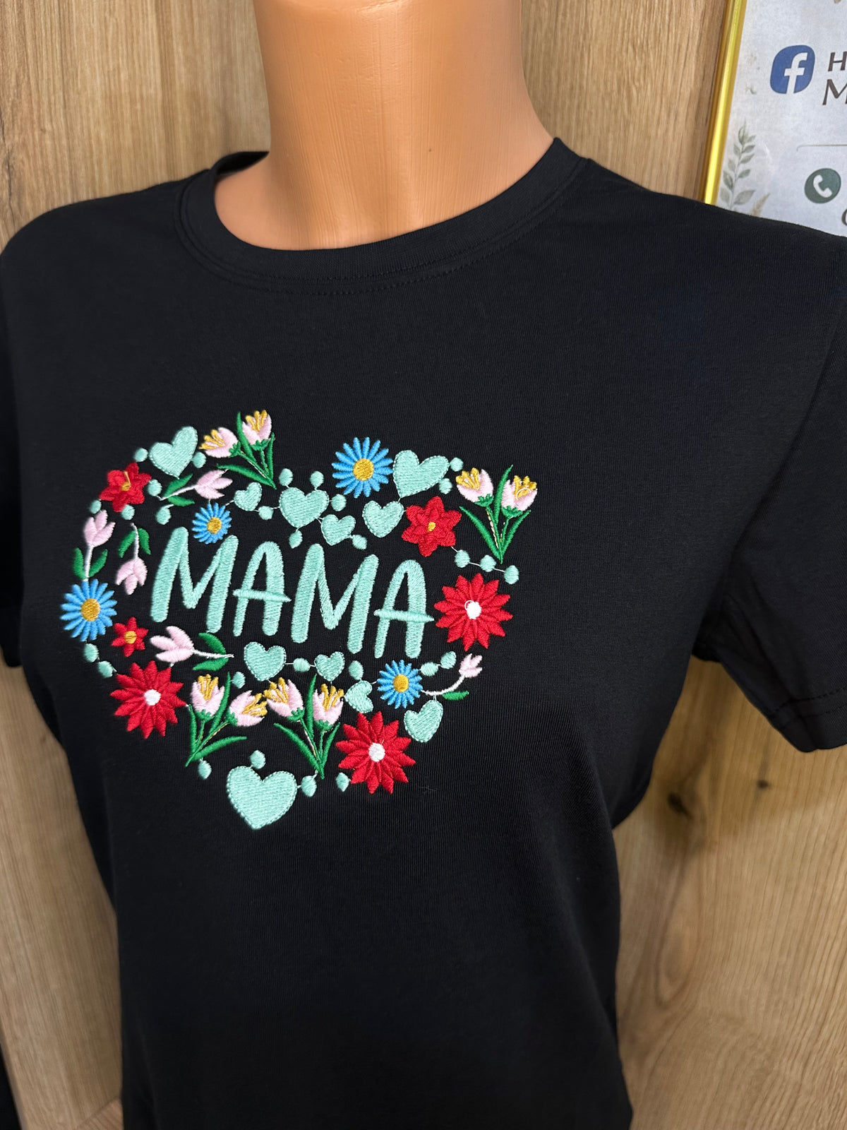 Тениска с бродерия „МАМА”