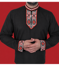 Мъжка народна риза с шевица „Корен“ Черна
