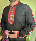 Мъжка народна риза с шевица  „Родова нишка “ Черна