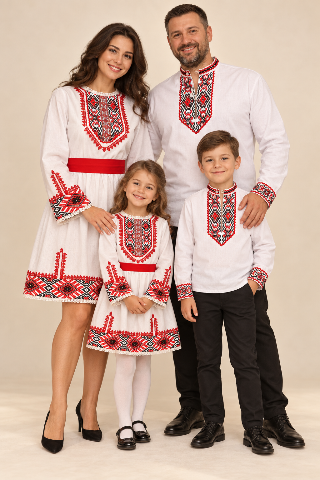 Мъжка народна риза с шевица „Корен“ Бяла