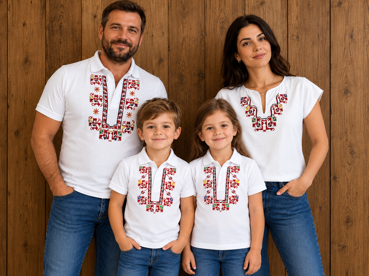 Дамска тениска с българска шевица „Закрила“ Бяла