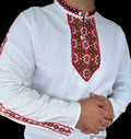 Мъжка народна риза с шевица  „Родова нишка “ Бяла